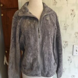 The North Face, Fleece, full zip front jacket, gray. Size M